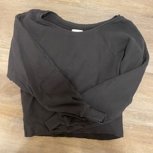 Grey Joah Brown cropped crewneck sweater. One size.